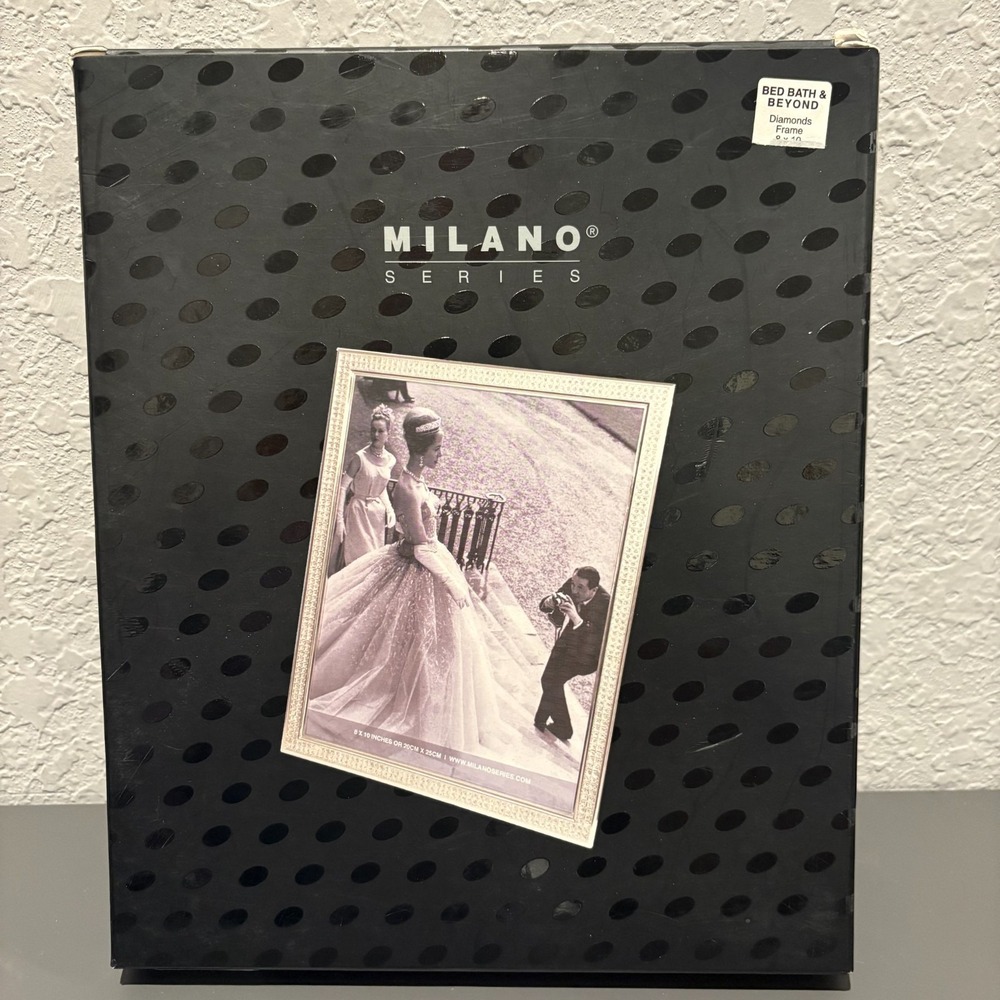 Milano Series Diamonds Frame 8x10 Polished Silver Photo Frame #4068 NIB